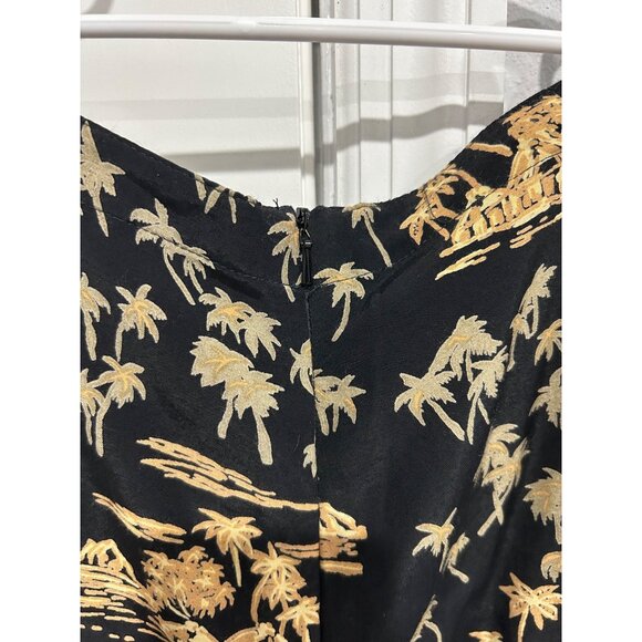 Cabi Womens Black & Gold Tropical Print Wide Leg Pants Size M - Picture 5 of 9